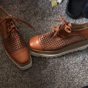 Wedge perforated shoes